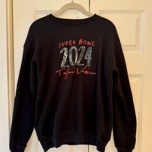 Taylor Swift Bella Canvas Black Super Bowl 2024 Sweatshirt